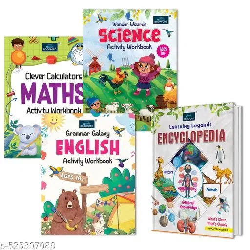 Encyclopedia + Set of 3 Maths, English & Science Activity Workbooks (Age 10+) – A Perfect Learning Combo to Help 10+ Kids Master Key Subjects with Fun, Interactive Activities and Exercises!