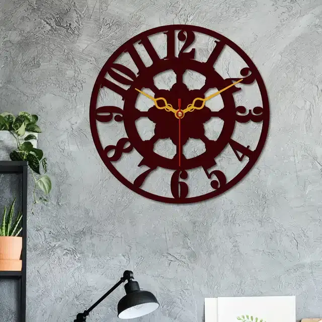 Designer Wooden Wall Clocks, Brown