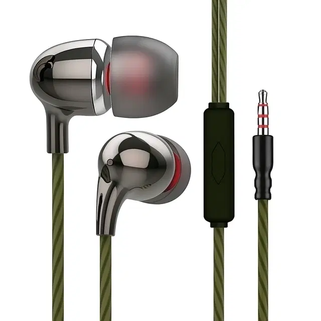 Tecsox Bassbuds 71 Wired Earphones with Mic [Chrome Grey]