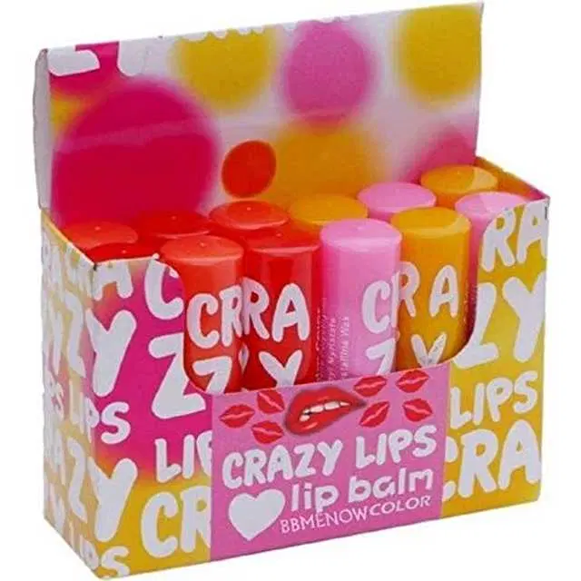 Crazy Lips Lip Balm, Pack of 12, Pink, B-01