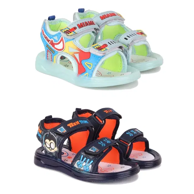 Sandals for Kids, Pack of 2 (Multicolor, 9 C)