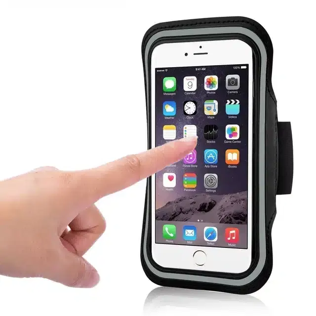 Adjustable Armband Pouch for Phones, Black