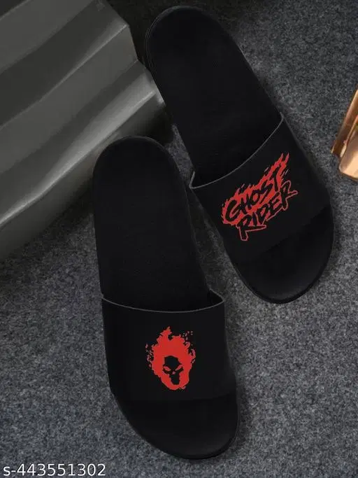 Sliders for Men, Red & Black (6)