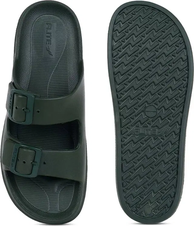 FLITE Flip Flops for Men (Green, 6 UK/India)