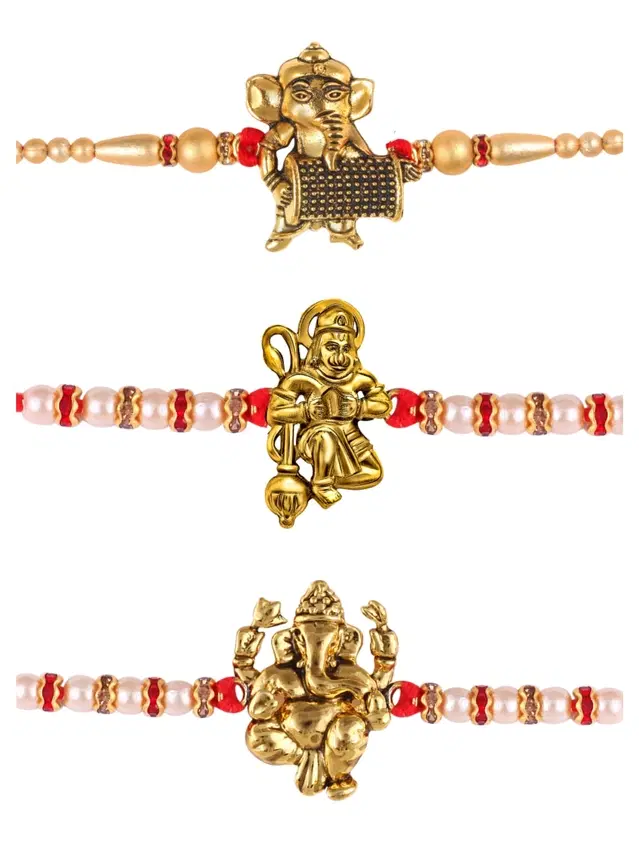 Designer Rakhi for Rakshabandhan, Multicolor, Pack of 3