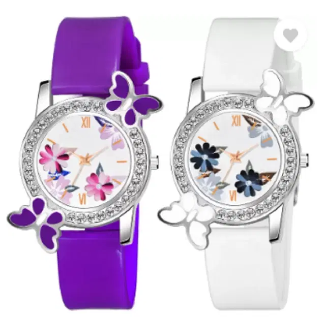 Analog Watch for Women & Girls, Pack of 2 (Multicolor)