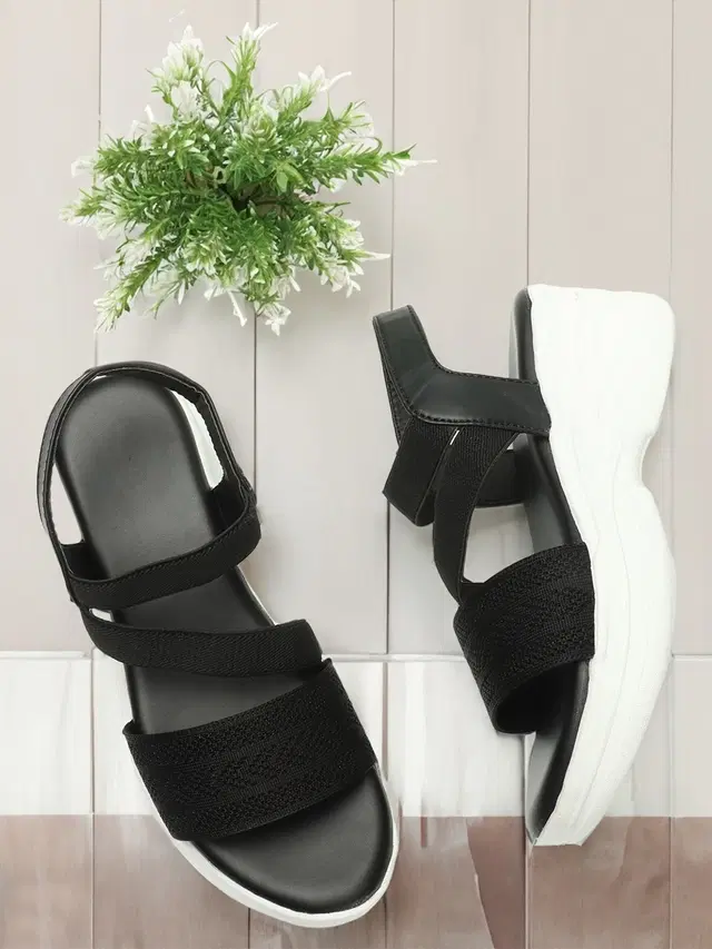 Sandals for Women (Black, 7)