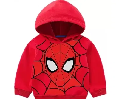 Cotton Printed Hoodie for Girls (Red, 0-1 Years)