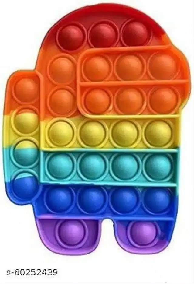 Silicone Pop It Fidget Stress Relief Toy, Multicolor