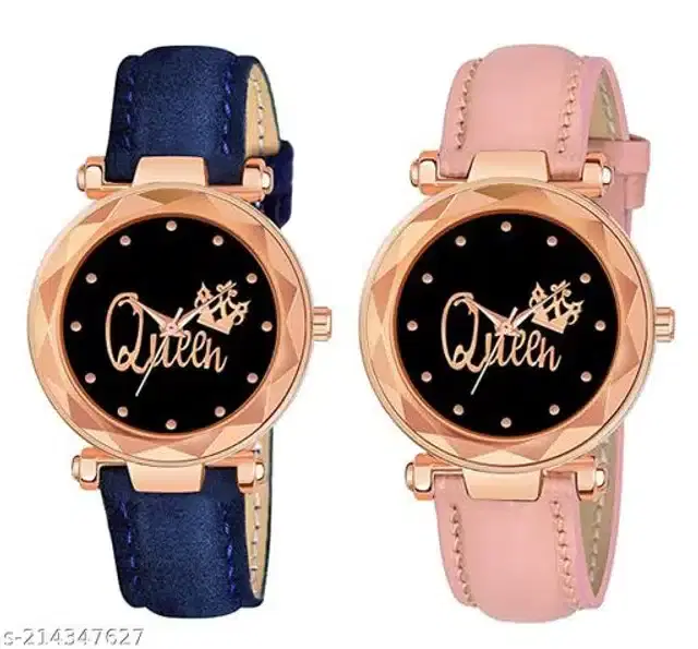 Analog Watch for Women, Pack of 2 (Multicolor)