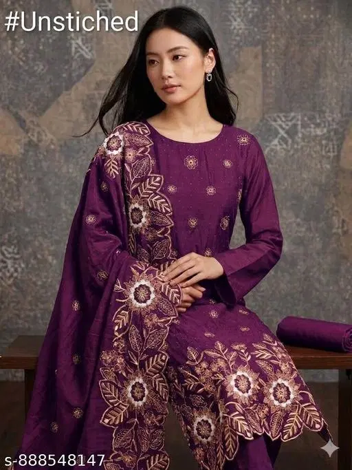 Vichitra Silk Pakistani Suits (6.85 meter for Women (3XL)