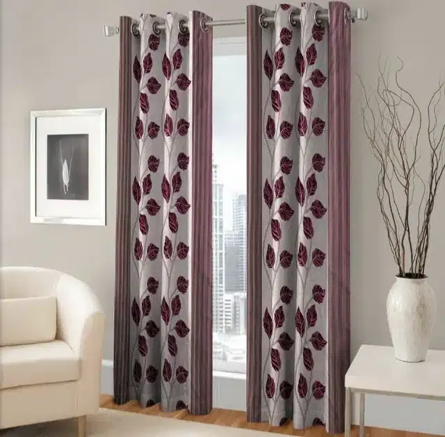 Door Curtains, Pack of 2, Coffee, 7 feet