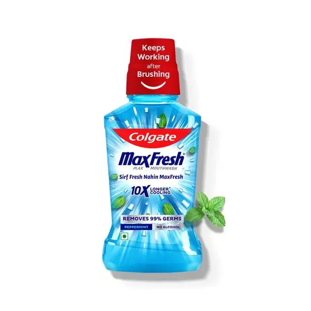 Colgate Maxfresh Plax Antibacterial Mouthwash -  250ml, (Pepper Mint)