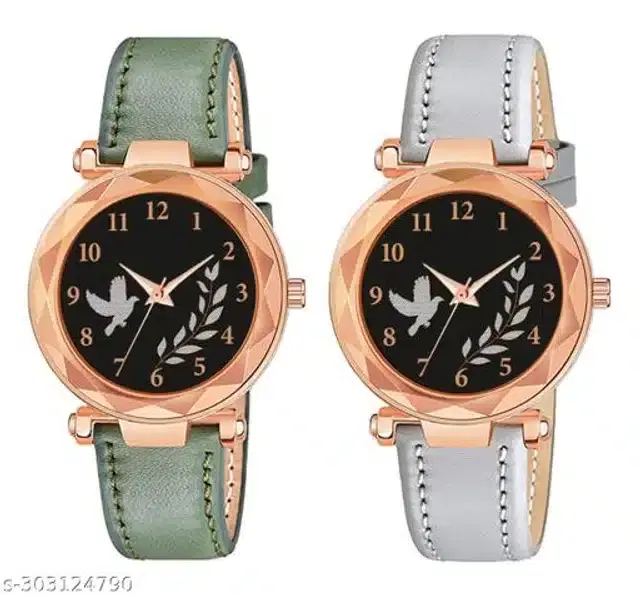 Analog Watch for Women, Pack of 2 (Multicolor)