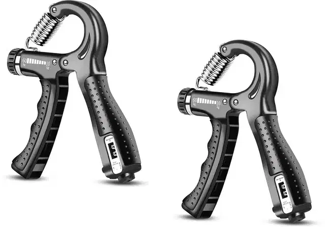 Adjustable Spring Hand Gripper, Black, Pack of 2