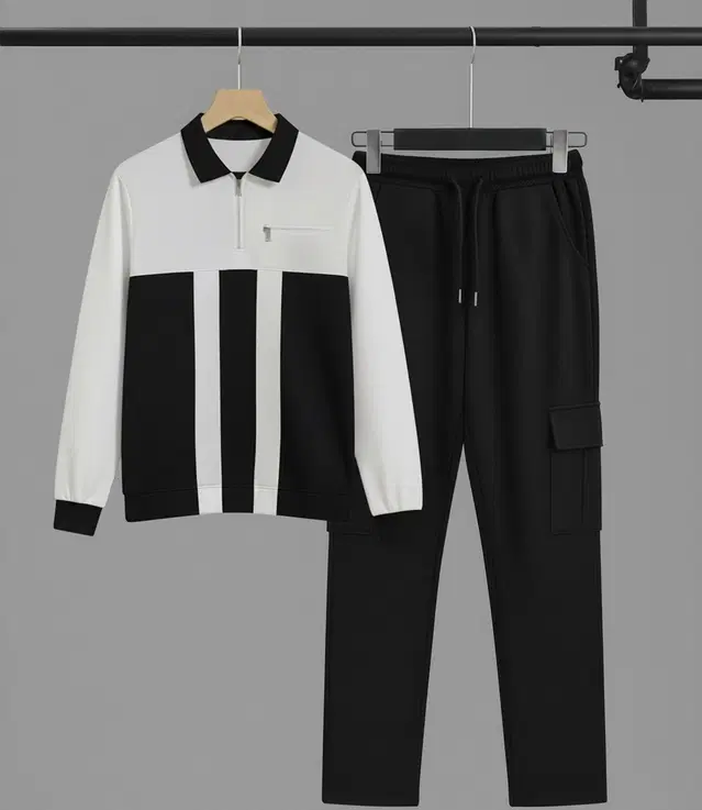 Colorblocked Night Suit For Men  Brown , (M)