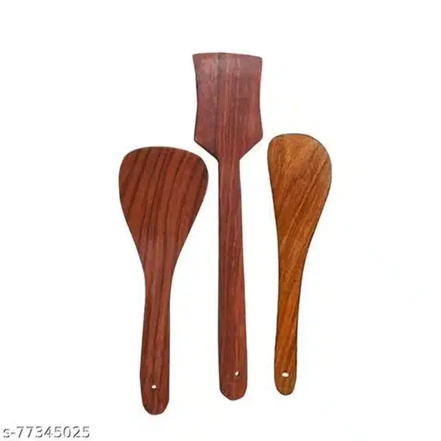 Wooden Cooking Spoon, Brown, Pack of 3