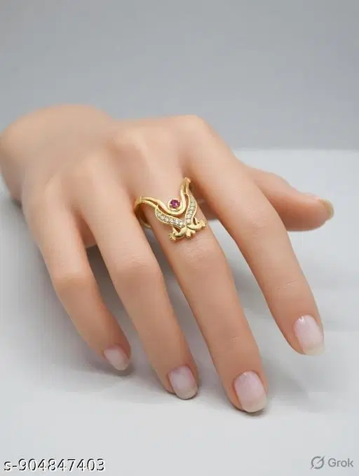 Gold Ring for Women (Gold, Free Size)