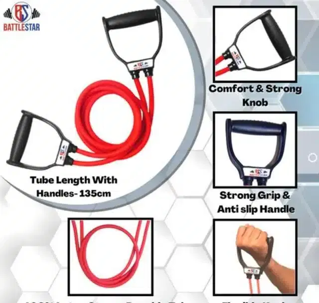 Double Resistance Band Toning Tube, Multicolor