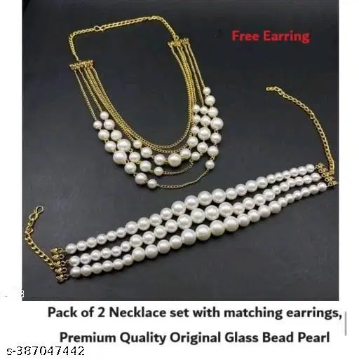 Glass Bead premium Quality Pearl Necklace