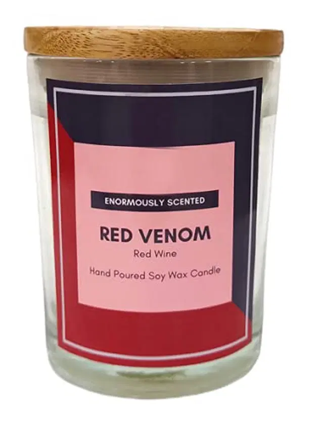 Floish Decor Premium Scented Soy Wax Frosted Glass Candle with Wooden Lid