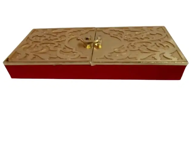 Posshe Fancy Shagun Gaddi Traditional Envelope Box, Gold & Red