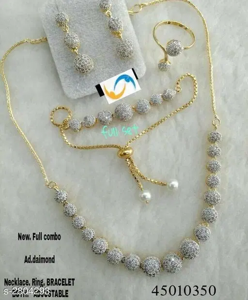 Stylish Necklace Set for Women (White, Free Size)