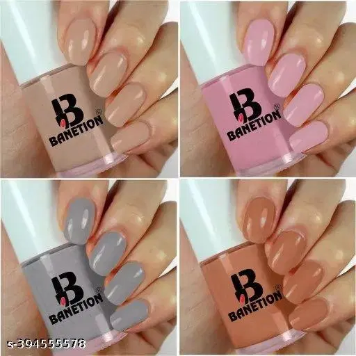 Banetion Matte Nail Polish, Multicolor, Pack of 4