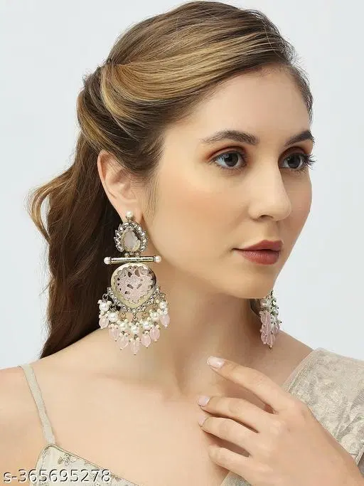 Unique Earrings for Women (Pink, Free Size)
