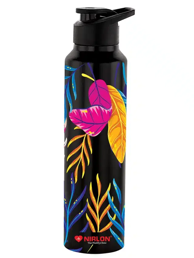Stainless Steel Insulated Single Wall Water Bottle, Black, 1000 ml