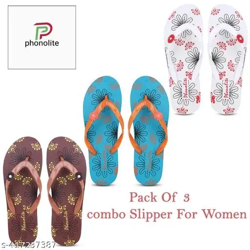 Slippers for Women, Multicolour, Pack of 3 (5)