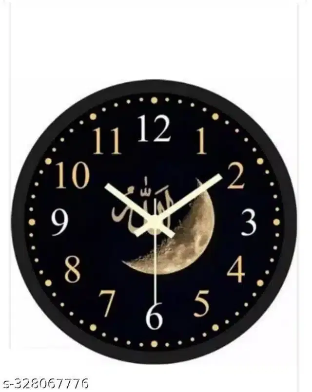 Plastic Analog Clock, Black