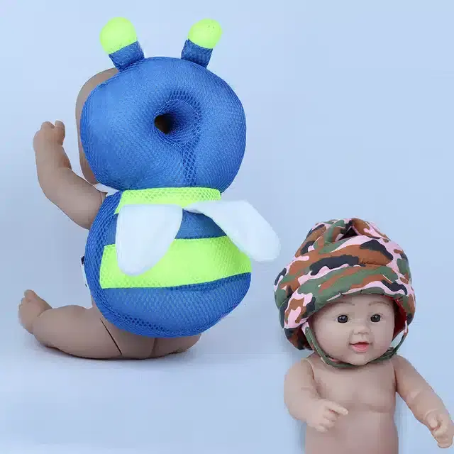 Infants Head & Back Safety Protector Pillow and Safety Helmet, Pack of 2 (Multicolor)