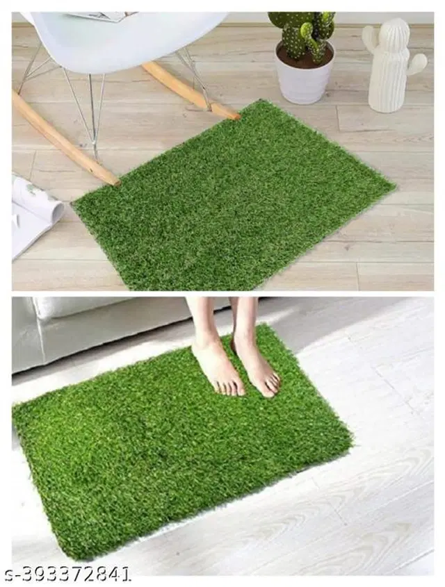 Artificial Grass Doormat, Green, 37x57 cm, Pack of 2