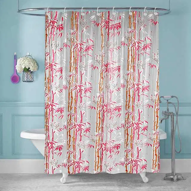 E-Retailer PVC Waterproof Shower Curtain, Pink, 84X54 Inches, SPM-5