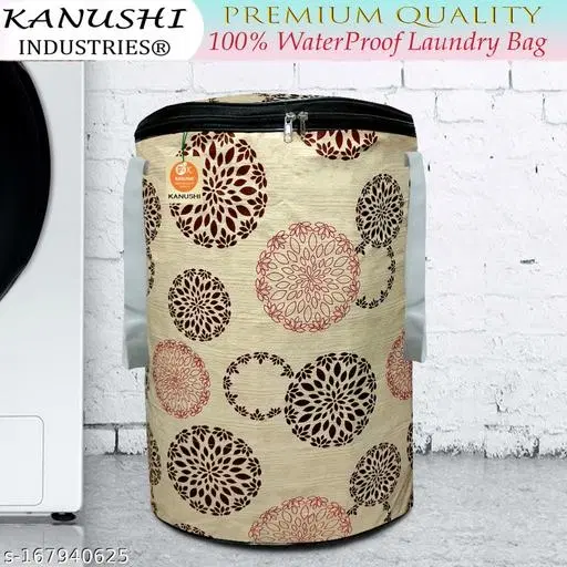 KANUSHI Industries® 100 % Waterproof & dustproof Designer Laundry Bag (Colour-Beige,Brown)(LB-NW-NEW-10)…