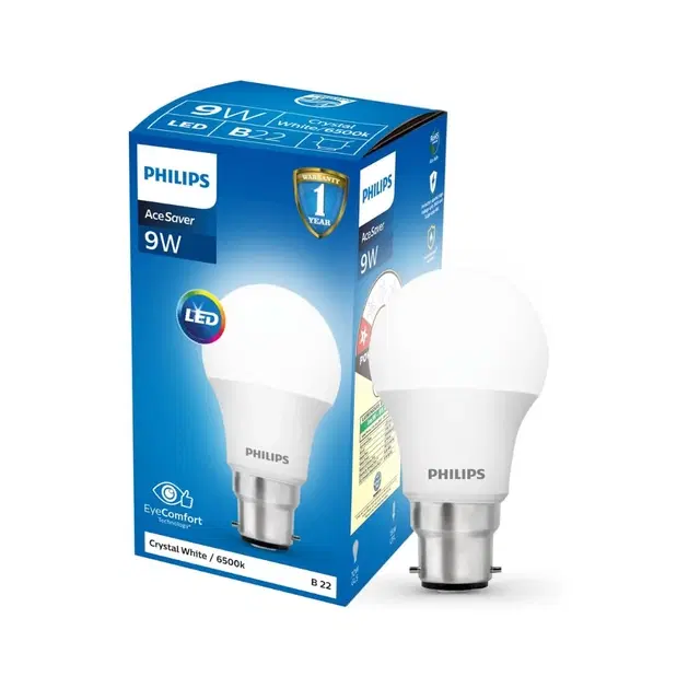 Philips 9-Watts B22 Led Cool Day White Led Bulb, Pack Of 1, (Ace Saver)