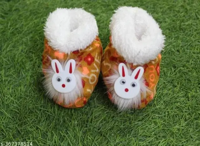 Booties for Infants (Brown & White, 3-6 Months)