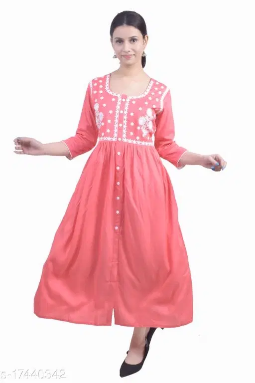Nylon Kurti For Women, Pink (L)