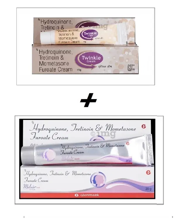 Combo of Twinkle, 15 g & Glenmark Melnor, 20 g Face Creams, Set of 2