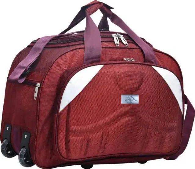 Nylon Duffel Bag for Men & Women, Maroon, 22 L