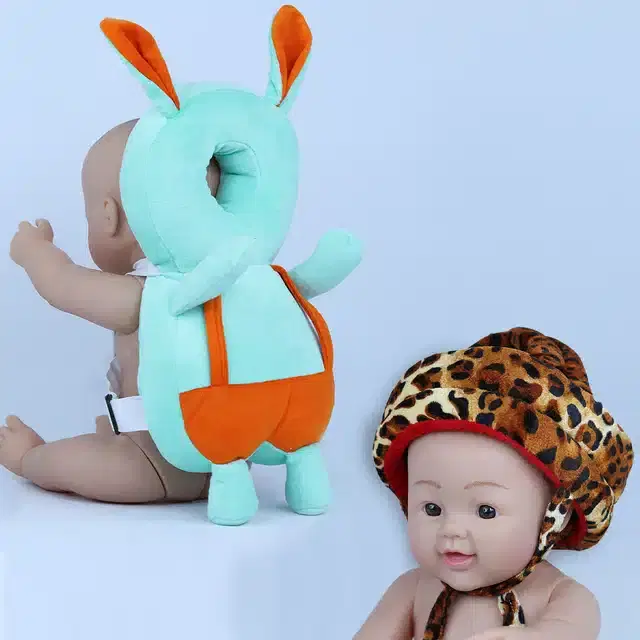 Infants Head & Back Safety Protector Pillow and Safety Helmet, Pack of 2 (Multicolor)