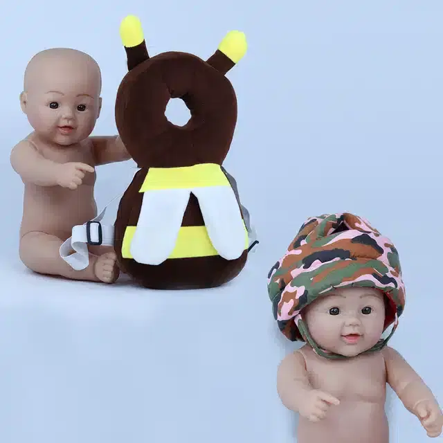 Infants Head & Back Safety Protector Pillow and Safety Helmet, Pack of 2 (Multicolor)