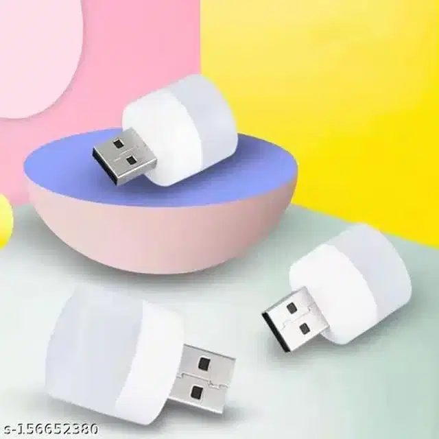 USB Mini LED Light, White, Pack of 3