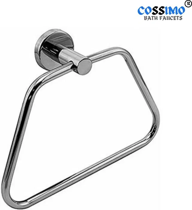 Stainless Steel Multipurpose Towel Ring with Wall Flange, Silver, Set of 1