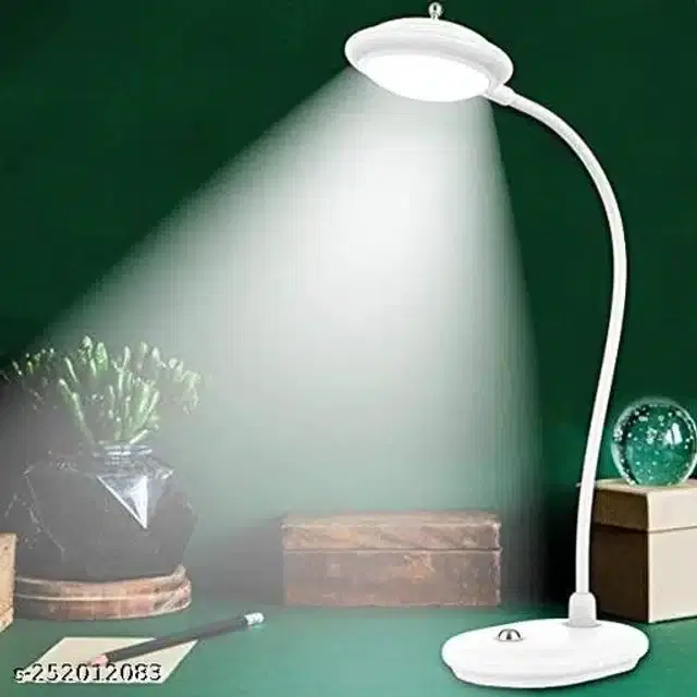 Plastic RL-0017 Rechargeable Study Table Lamp, White