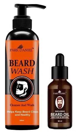 Park Daniel Beard Wash, 100 ml & Beard Growth Oil for Men, 30 ml, Set of 2