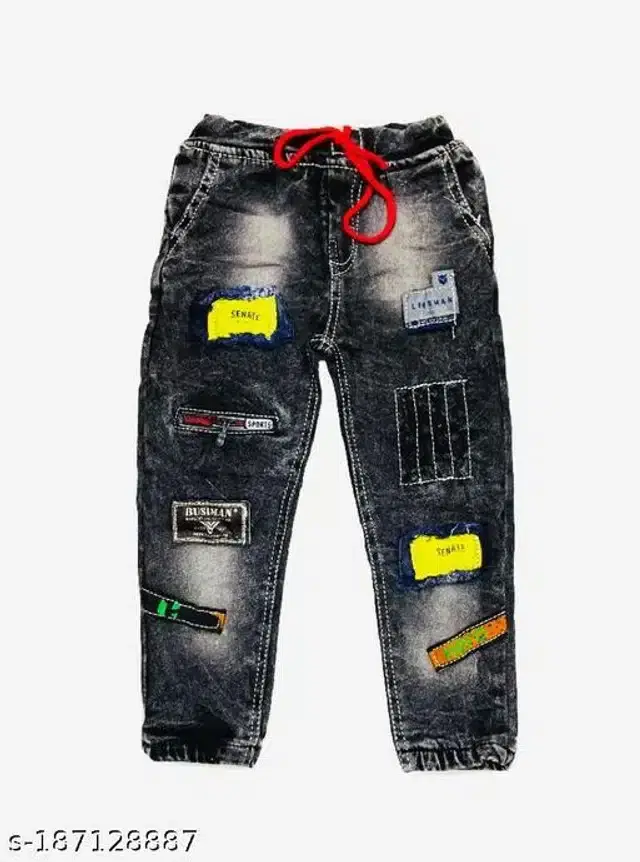 Denim Jeans for Boys (Black, 18-24 Months)