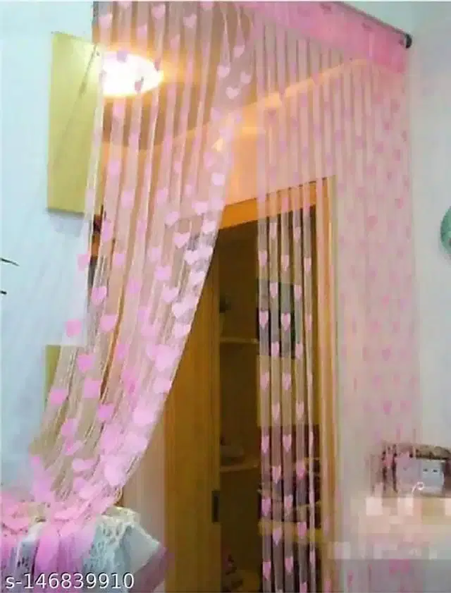 Curtains for Door, Pink, 7 feet, Pack of 2