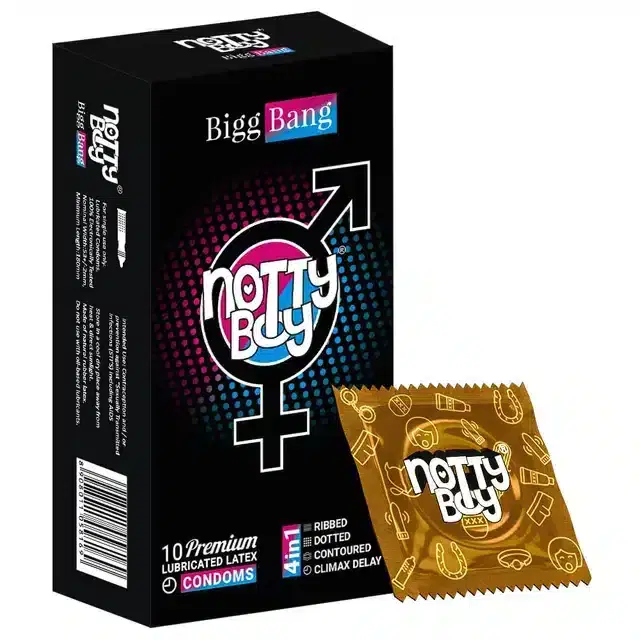 NottyBoy BiggBang 4 in 1 Multi Textured Condoms, Pack of 10